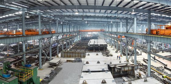 Laboratorio di costruzioni prefabbricate in acciaio con gru aerea