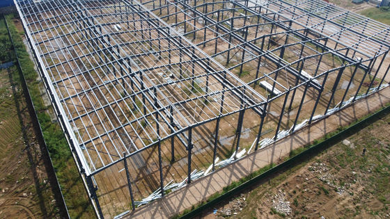 Laboratorio di strutture in acciaio a sezione H prefabbricato con gru da ponte anti-corrosione