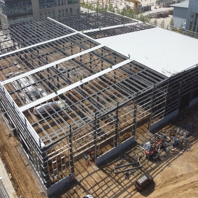 Prefabbricato struttura in acciaio magazzino Q235B Q355B ASTM A36 grande span