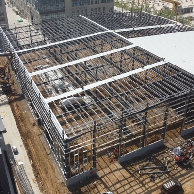Edificio di magazzino in acciaio prefabbricato 100m x 30m Q235B Q355B