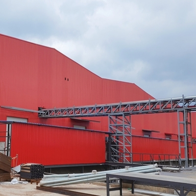 magazzino di struttura in acciaio prefabbricato con gru aerea Q235B Q355B