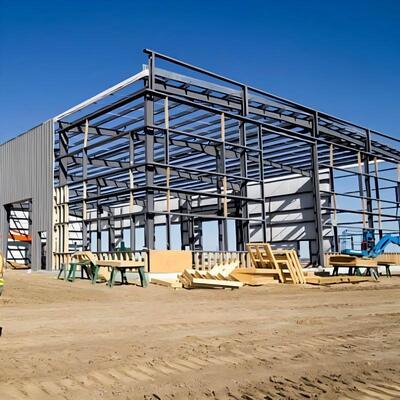 Q355 Acciaio Large Span Color Customized Modern Design Prefab Steel Structure Warehouse Con Ufficio