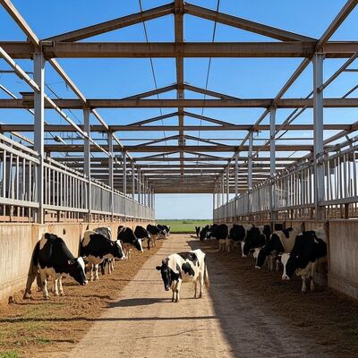 	
Prefabricated Buildings Poultry House Steel Structure Poultry Farm House Steel Building Frame for Cow Shed