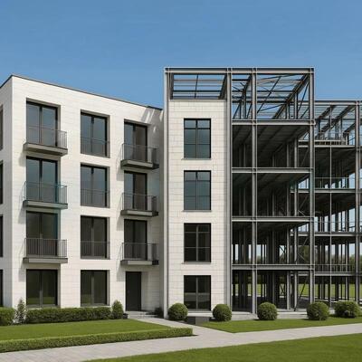 Hotel a più piani antisismici prefabbricati con struttura in acciaio a bullone