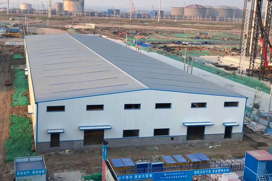 Edificio di magazzino in acciaio prefabbricato con lamiere di rivestimento in acciaio