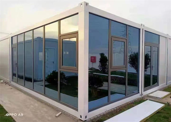 Casa di container prefabbricata galvanizzata con pareti di pannelli di lana di vetro