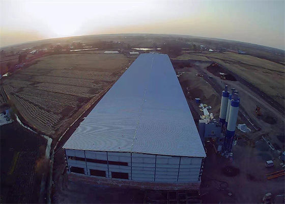 Gruppo di lavoro concreto 200m×40m del magazzino prefabbricato della struttura d'acciaio
